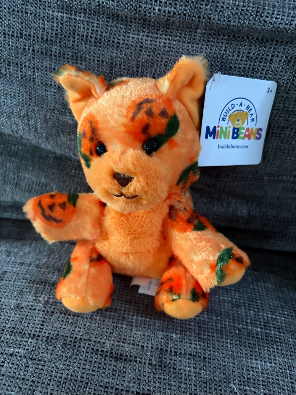 Build A Bear 6" Mini Beans Halloween Pumpkin Kitty NWT